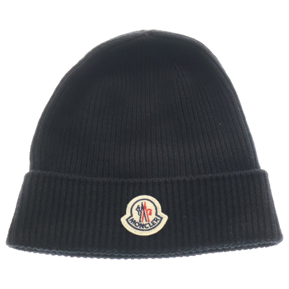 MONCLER(モンクレール) BERRETTO TRICOT ロゴ刺繍ニット帽 ビーニー ブラック I20913B70500