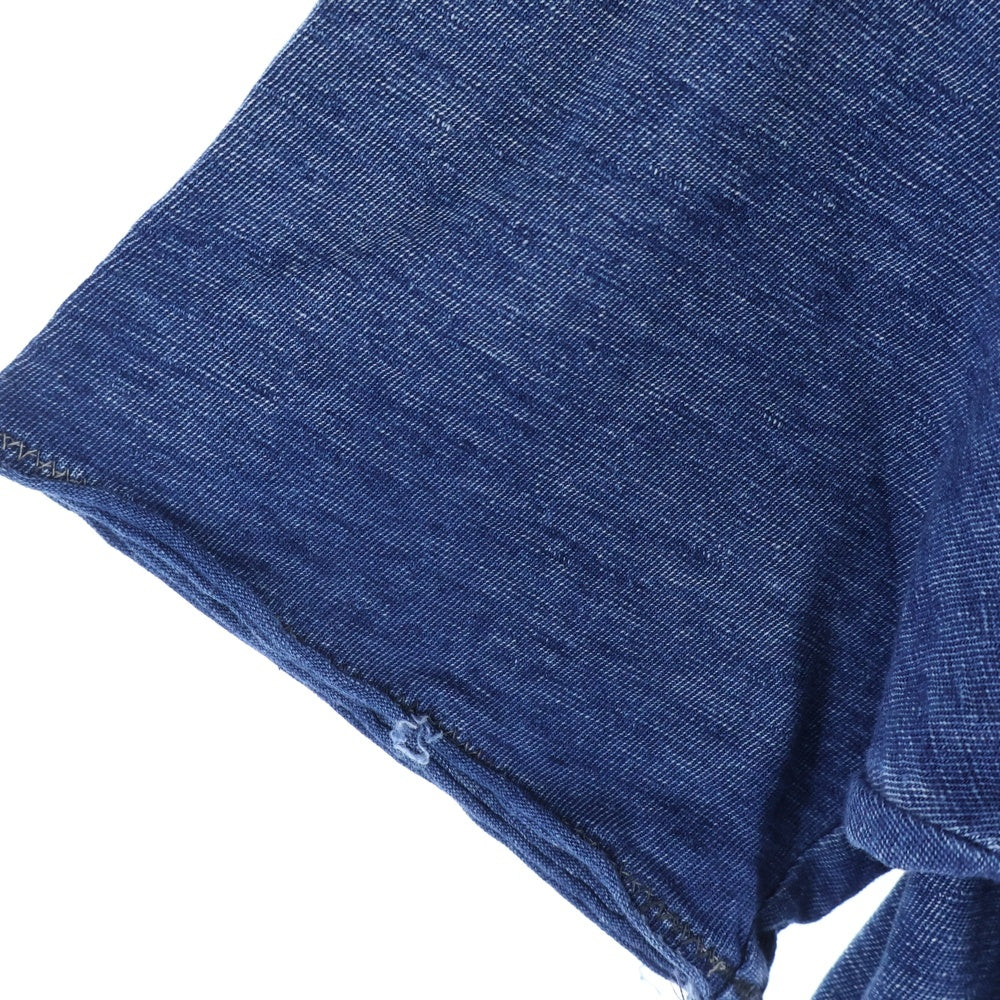 KAPITAL(キャピタル) ヒッピーパッチワーク Vネック 半袖Tシャツカットソー インディゴ