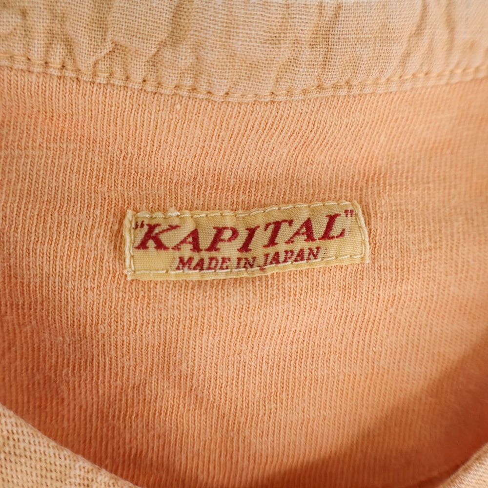 KAPITAL(キャピタル) ヘンリーネック 半袖Tシャツカットソー オレンジ K1404SC52