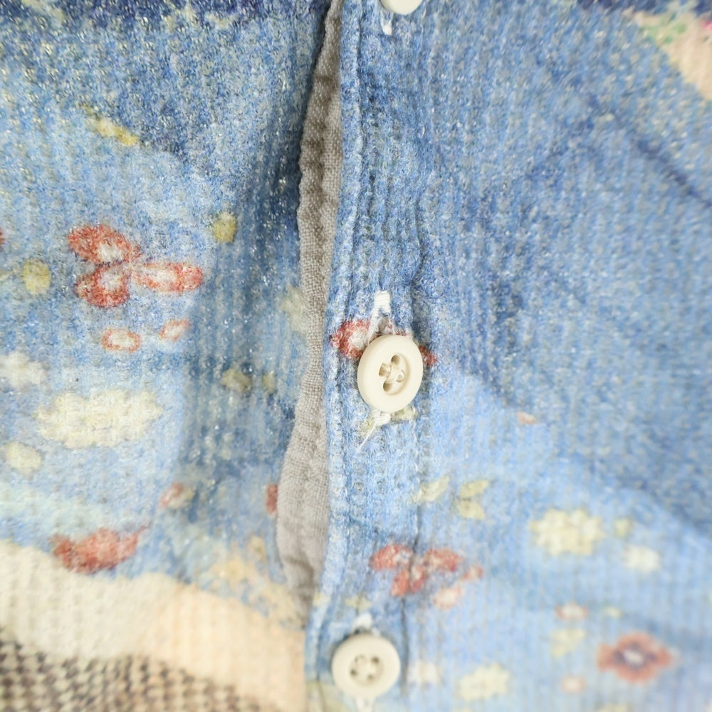 KAPITAL(キャピタル) パッチワークプリント ヘンリーネック長袖Tシャツカットソー マルチカラー