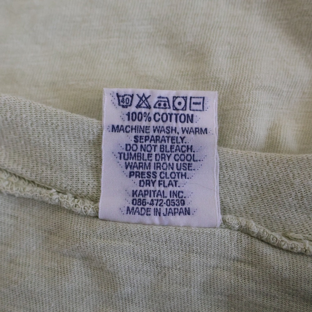 KAPITAL(キャピタル) オーバーサイズ コットン 長袖Tシャツカットソー イエロー