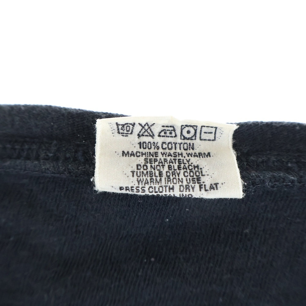 KAPITAL(キャピタル) ヘンリーネック コットン 長袖Tシャツカットソー ロングスリーブ ロンT ブラック