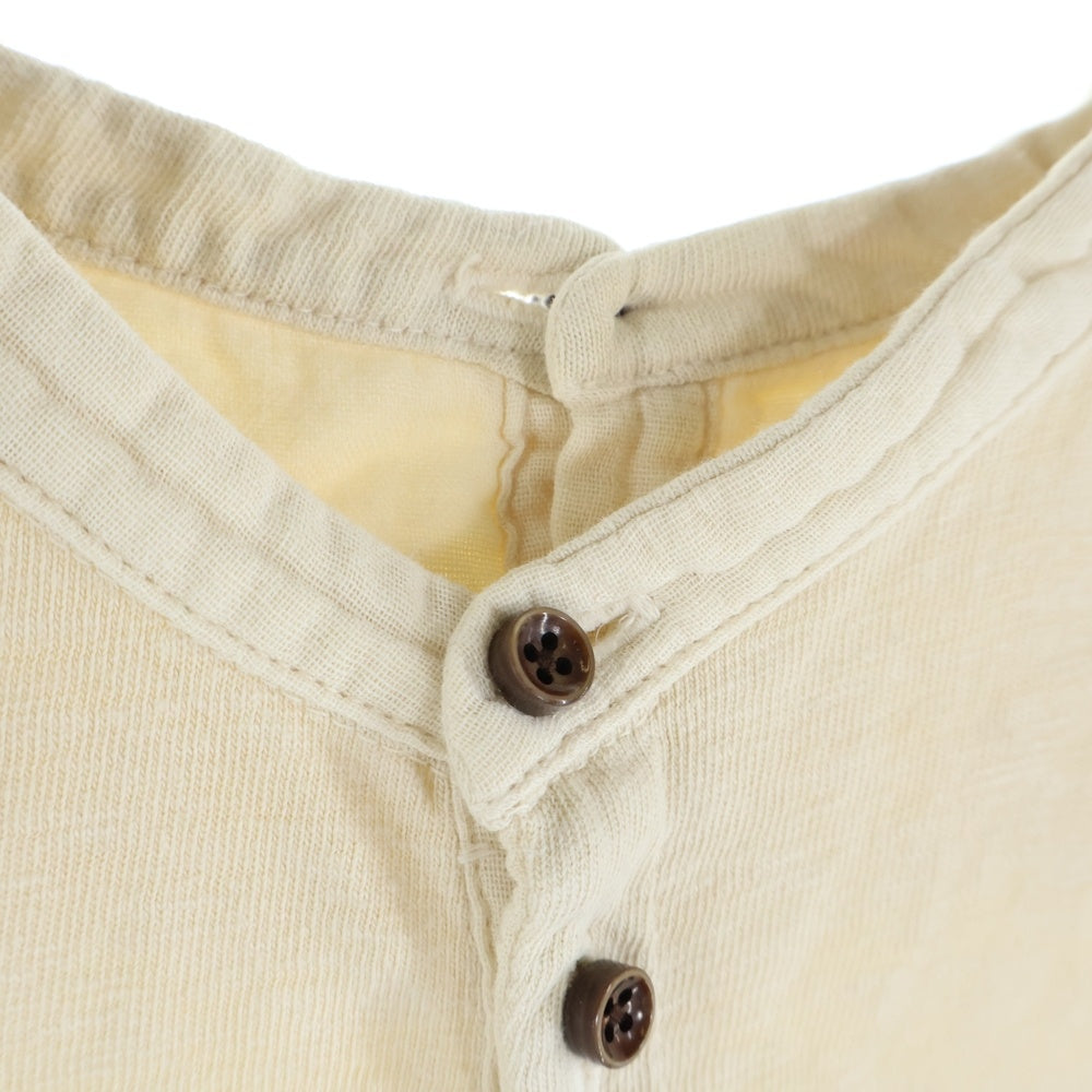 KAPITAL(キャピタル) ヘンリーネック コットン 半袖Tシャツカットソー ベージュ