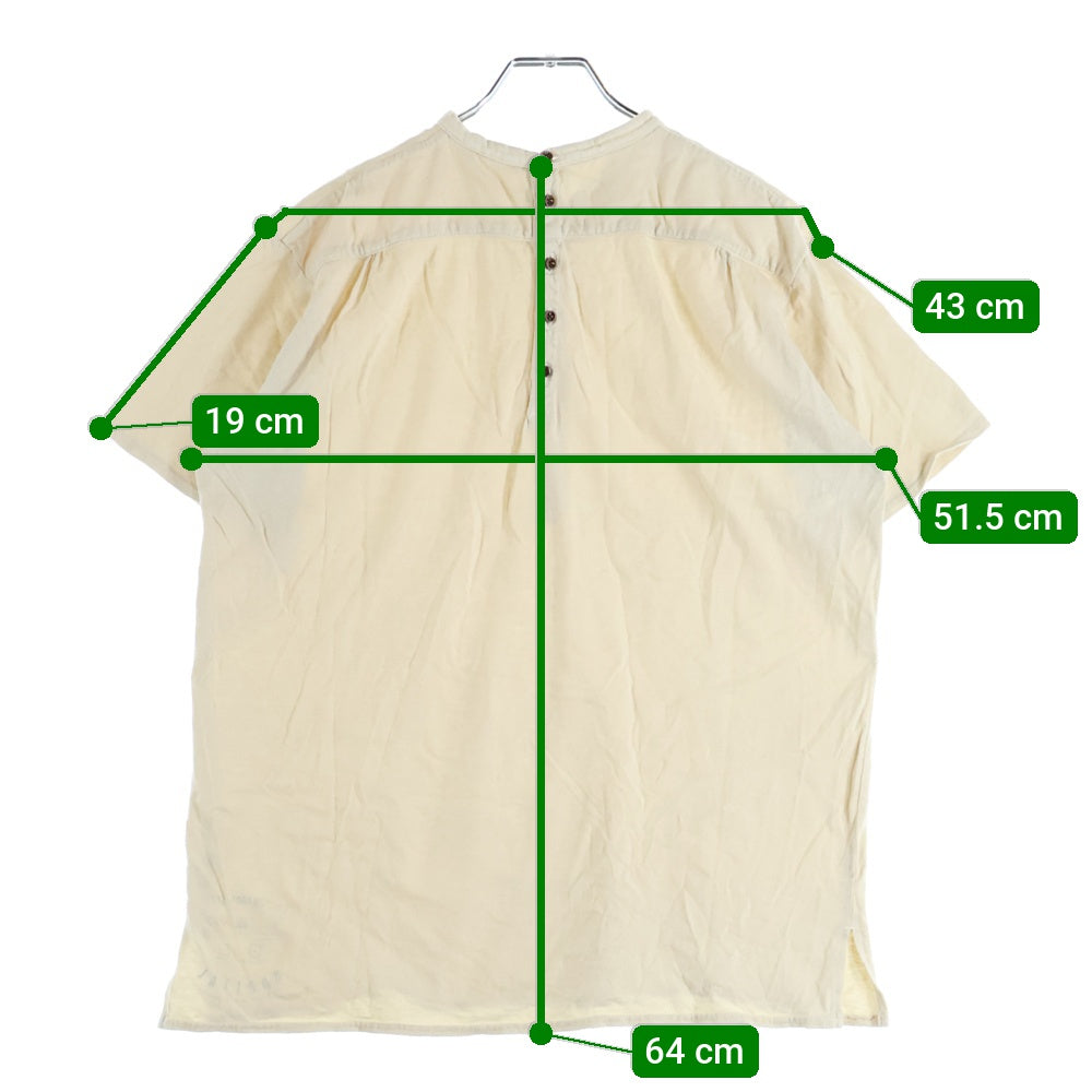 KAPITAL(キャピタル) ヘンリーネック コットン 半袖Tシャツカットソー ベージュ