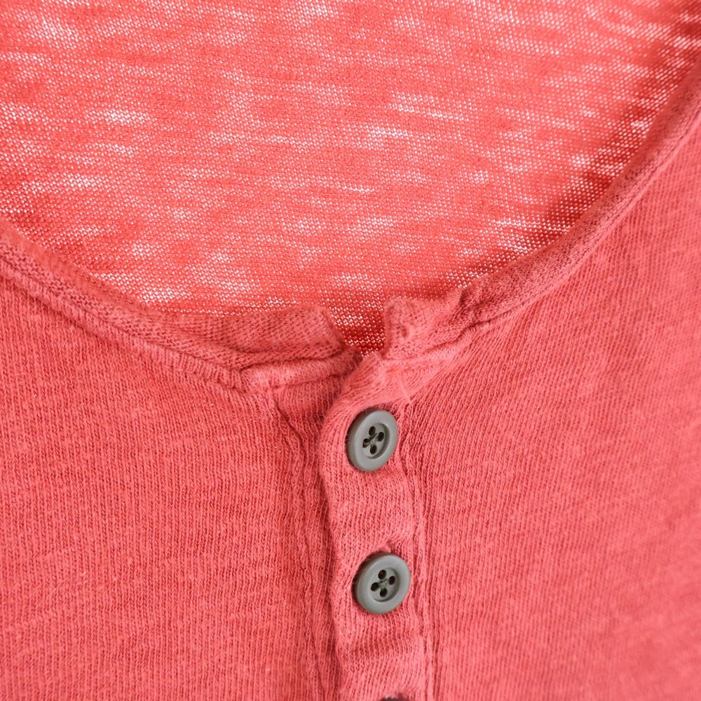 KAPITAL(キャピタル) ヘンリーネック コットン 長袖Tシャツカットソー ロングスリーブ ロンT レッド