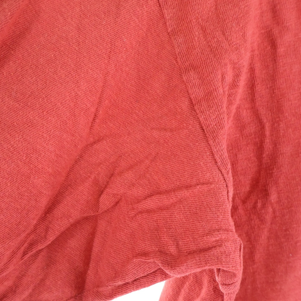 KAPITAL(キャピタル) ヘンリーネック コットン 長袖Tシャツカットソー ロングスリーブ ロンT レッド