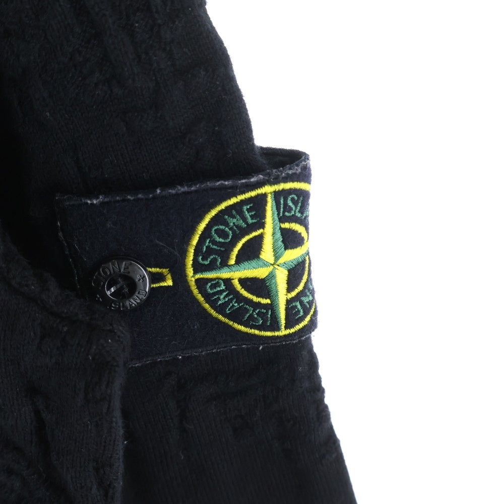 STONE ISLAND(ストーンアイランド) Sweater 7815515B3 総柄 ロゴワッペン クルーネックスウェットトレーナー ブラック