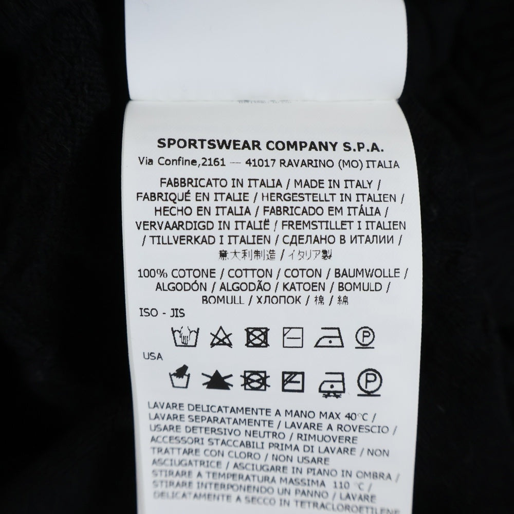 STONE ISLAND(ストーンアイランド) Sweater 7815515B3 総柄 ロゴワッペン クルーネックスウェットトレーナー ブラック