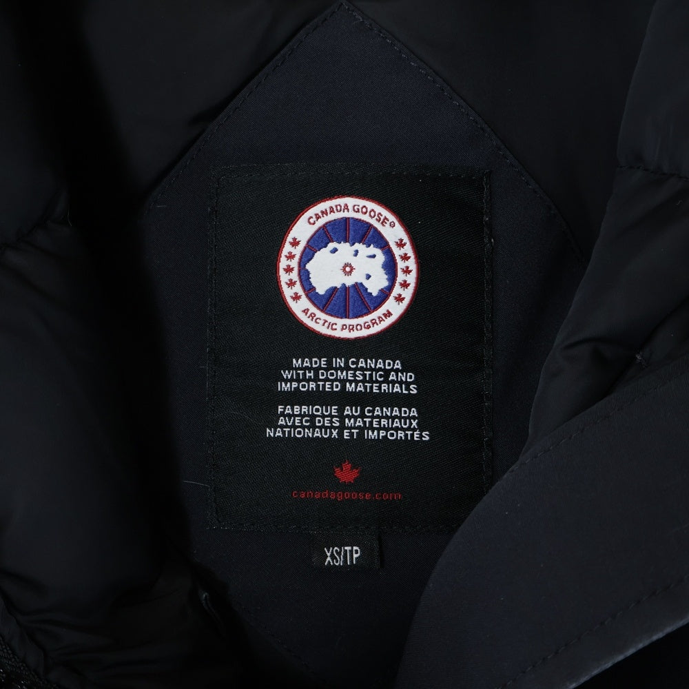 CANADA GOOSE(カナダグース) BRONTE PARKA 2603JL ブロンテ パーカー ワッペンロゴ ファーフーデッド ジップアップ ダウンジャケット ロングジャケット ネイビー レディース