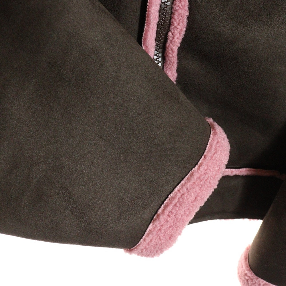 Palace Skateboards(パレススケートボーズ) 25AW SHERPA FAUX SUEDE HOODED JACKET スエード ボア ジャケット フーディ ブラウン/ピンク