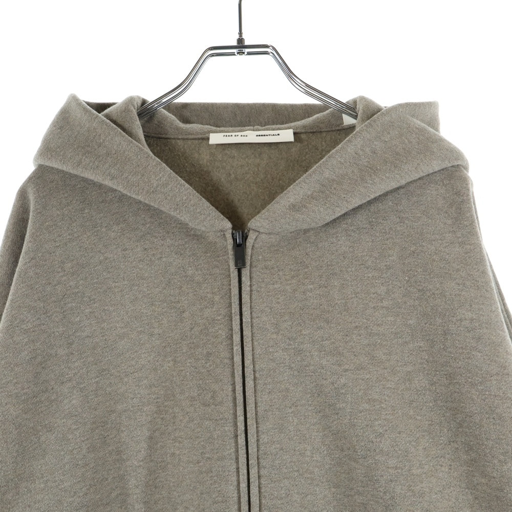 FEAR OF GOD ESSENTIALS(フィアオブゴッド エッセンシャルズ) Logo Zip Up Hoodie バックロゴ フルジップアップパーカー フーディ ベージュ