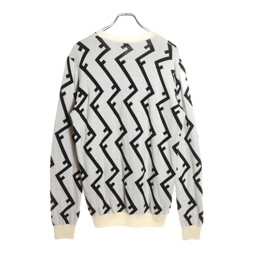 FENDI(フェンディ) FF柄クルーネックニットセーター ホワイト FZZ489 A93S