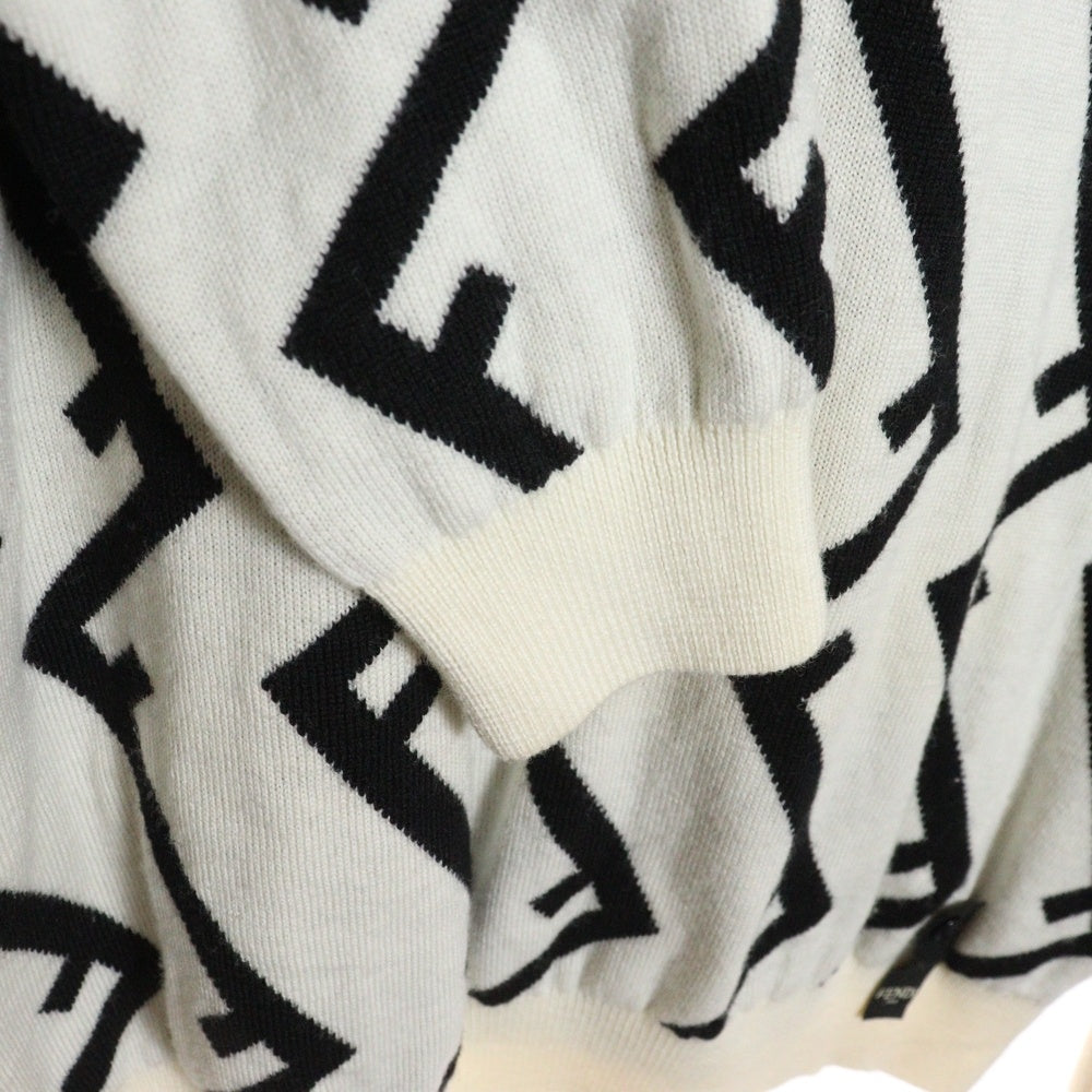 FENDI(フェンディ) FF柄クルーネックニットセーター ホワイト FZZ489 A93S