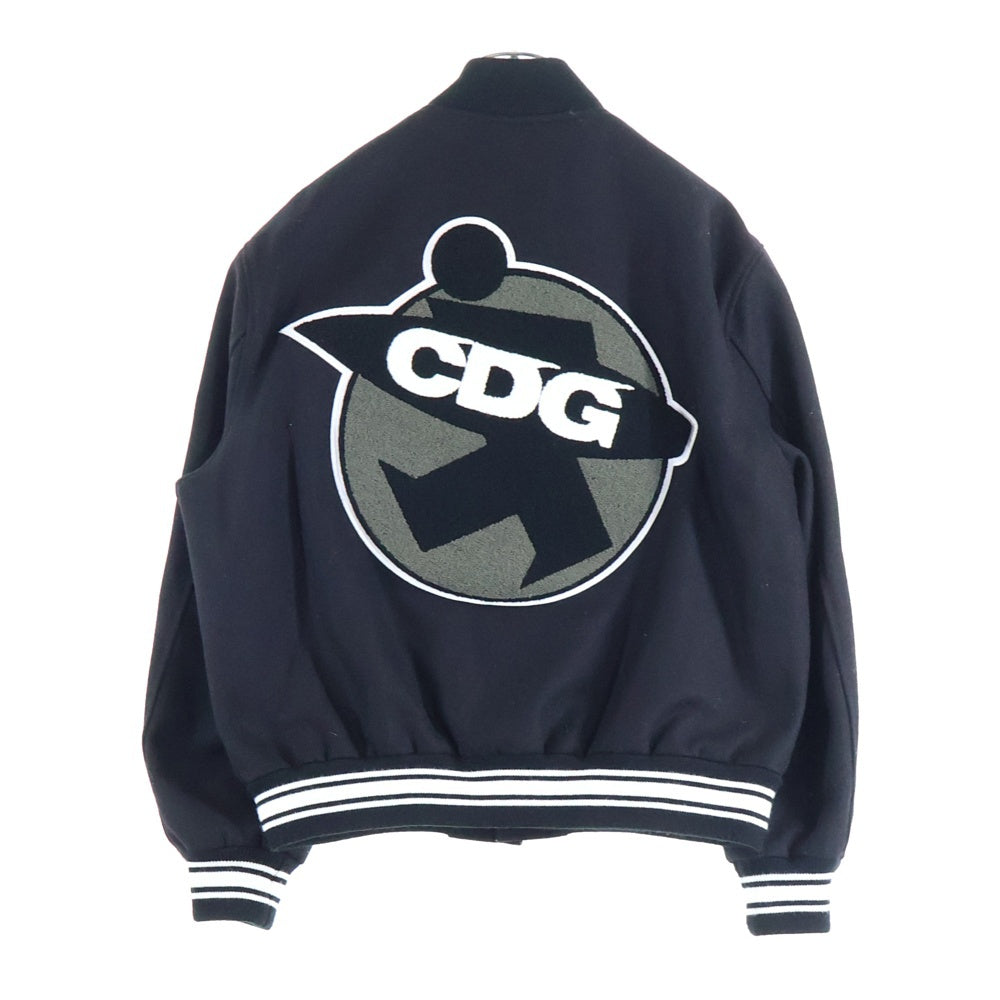 STUSSY(ステューシー) 20SS × COMME des GARCONS 40th Anniversary Varsity Jacket コムデギャルソン 40周年記念 バーシティジャケット スタジャン ブルゾン ブラック 115551