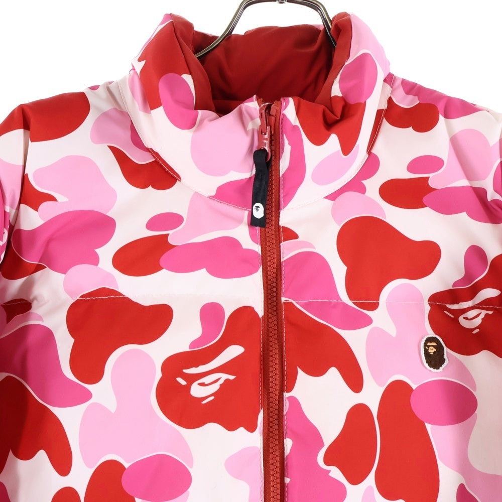 A BATHING APE(アベイシングエイプ) リバーシブル カモフラ ジップアップ ダウンジャケット ピンク 001DNJ801007M