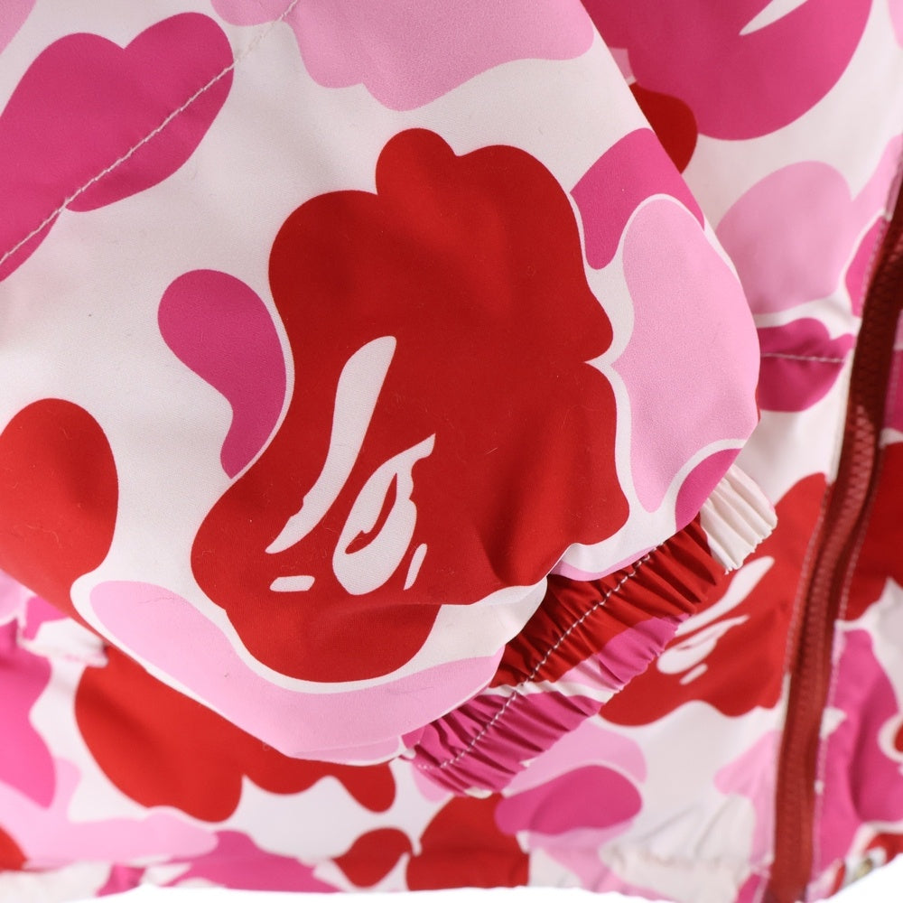 A BATHING APE(アベイシングエイプ) リバーシブル カモフラ ジップアップ ダウンジャケット ピンク 001DNJ801007M