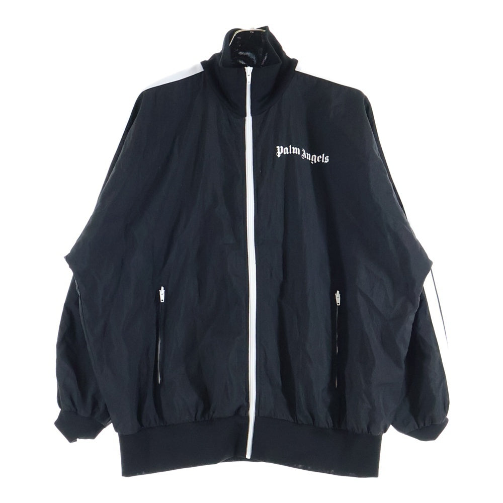 Palm Angels(パームエンジェルス) Nylon Track Jersey PMBD014R20507003 両面ロゴプリント ナイロンジャケット トラックジャケット ブラック