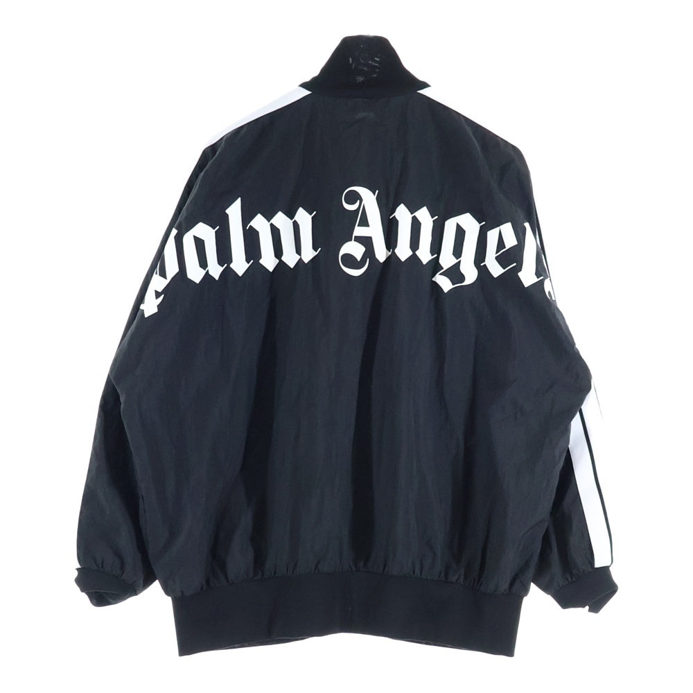Palm Angels(パームエンジェルス) Nylon Track Jersey PMBD014R20507003 両面ロゴプリント ナイロンジャケット トラックジャケット ブラック