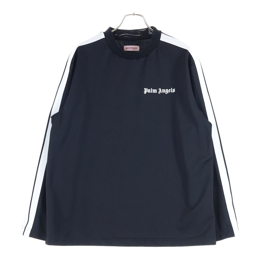 Palm Angels(パームエンジェルス) TRACK STRIPE SLEEVE JERSEY PMAB006S18384008 ショルダーラインクルーネック長袖Tシャツカットソー ロンTトラックジャージ ブラック