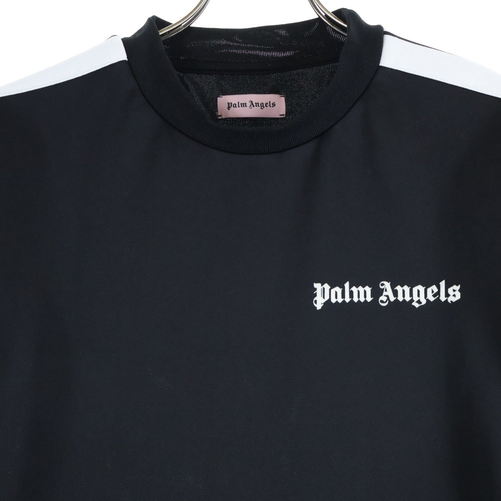 Palm Angels(パームエンジェルス) TRACK STRIPE SLEEVE JERSEY PMAB006S18384008 ショルダーラインクルーネック長袖Tシャツカットソー ロンTトラックジャージ ブラック