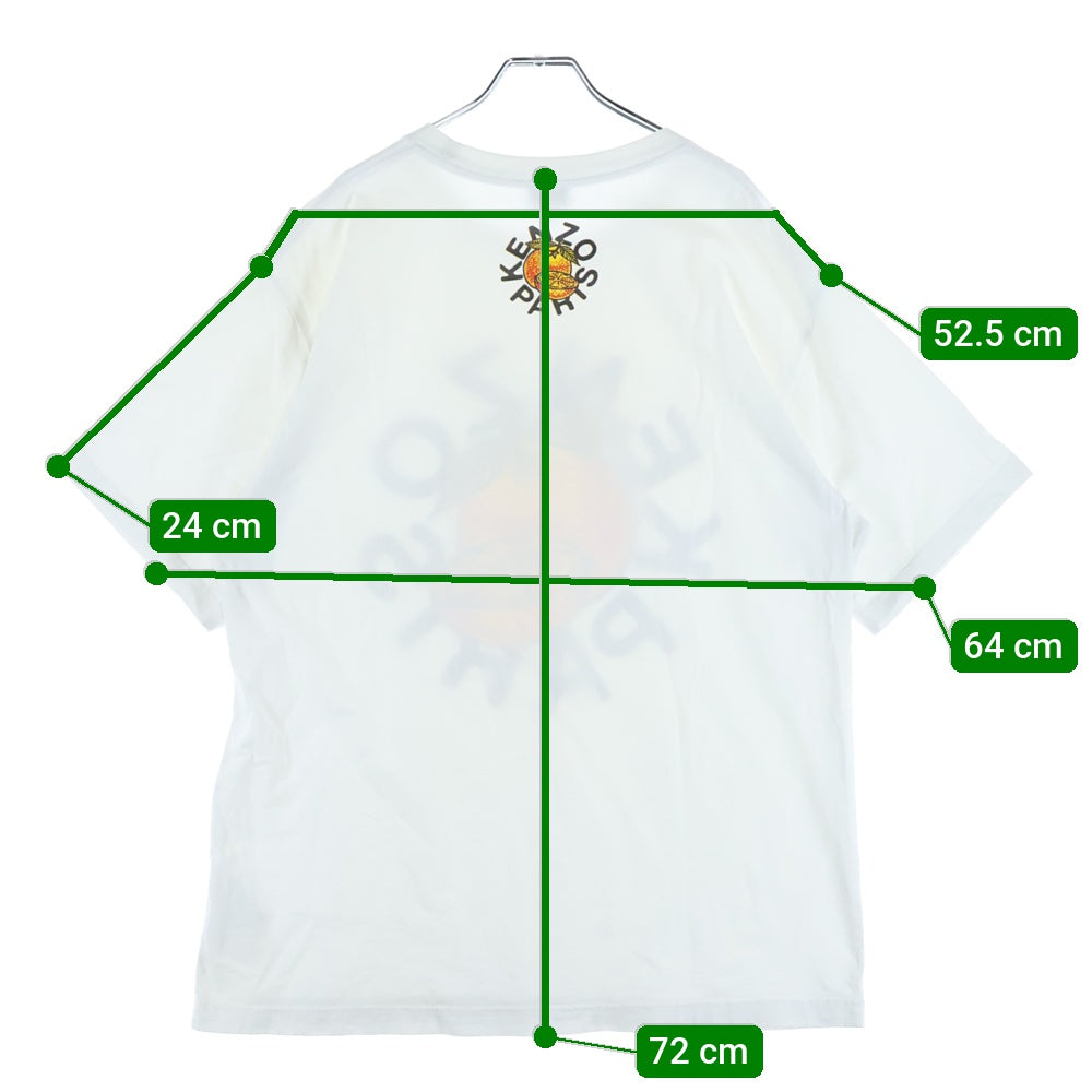KENZO(ケンゾー) 24SS グラフィック ロゴ プリント クルーネック半袖Tシャツカットソー ホワイト FE55TS2794SG