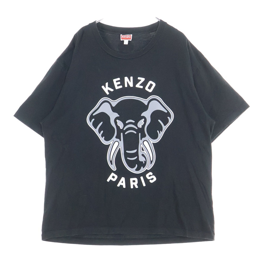KENZO(ケンゾー) Varsity Jungle バーシティ ジャングル オーバーサイズ クルーネック半袖Tシャツカットソー ブラック FD65TS0064SG