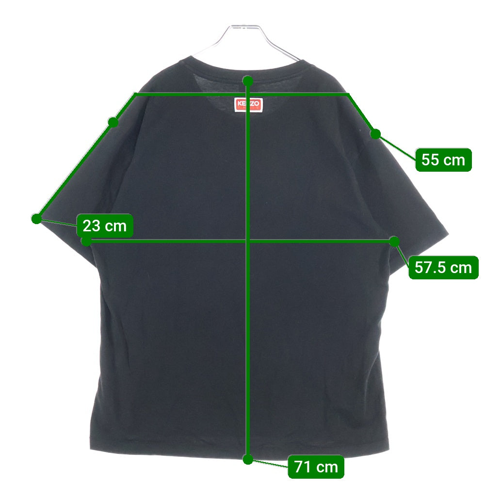 KENZO(ケンゾー) Varsity Jungle バーシティ ジャングル オーバーサイズ クルーネック半袖Tシャツカットソー ブラック FD65TS0064SG