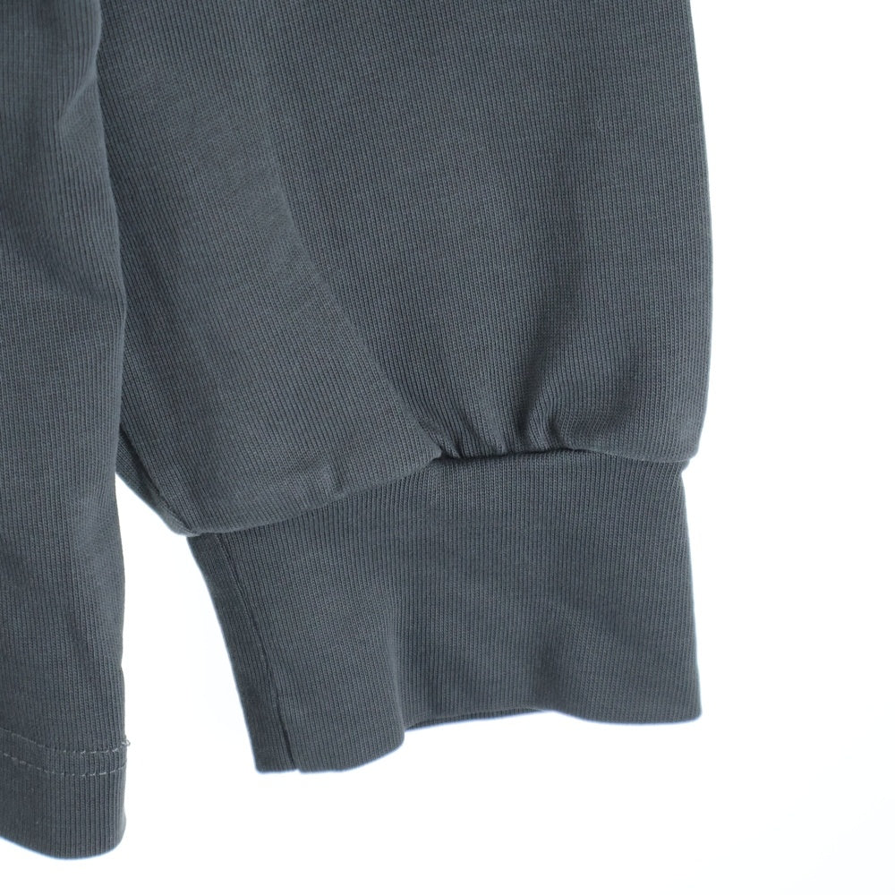 ARNODEFRANCE(アーノルデフランス) HOODED TEE OVERLAPPED ワンポイントロゴ レイヤード プルオーバーパーカー フーディ グレー