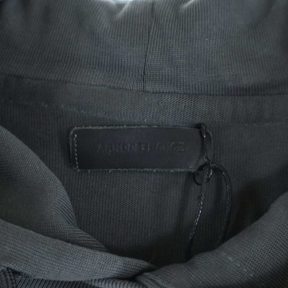 ARNODEFRANCE(アーノルデフランス) HOODED TEE OVERLAPPED ワンポイントロゴ レイヤード プルオーバーパーカー フーディ グレー