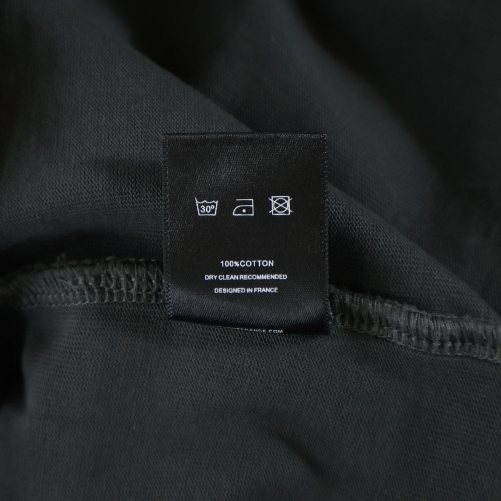 ARNODEFRANCE(アーノルデフランス) HOODED TEE OVERLAPPED ワンポイントロゴ レイヤード プルオーバーパーカー フーディ グレー