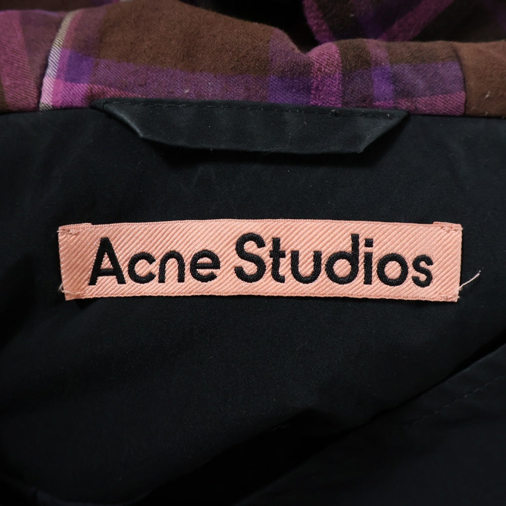 Acne Studios(アクネ ストゥディオズ) Logo Hooded Coat FN-MN-OUTW000471 ロゴフーデッド モッズコート ブラック