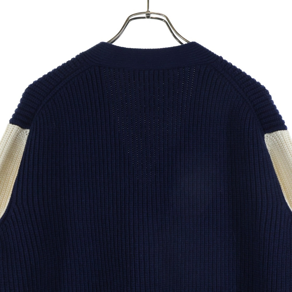 miumiu(ミュウミュウ) オーバーサイズカット イングリッシュリブニット カーディガン ブルー MMF933 S000