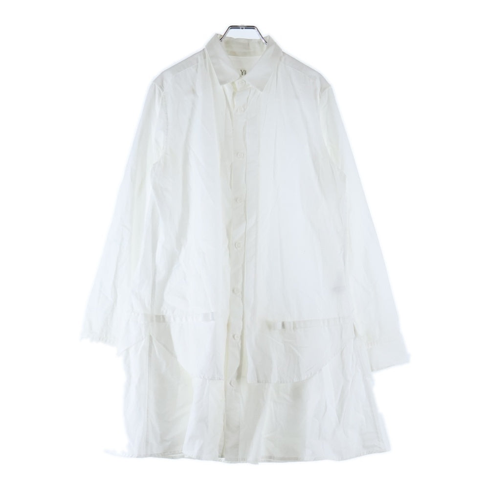 Y's(ワイズ) Tape Line Layered Long Shirt YY-B04-001 テープラインレイヤードロングシャツ ホワイト レディース