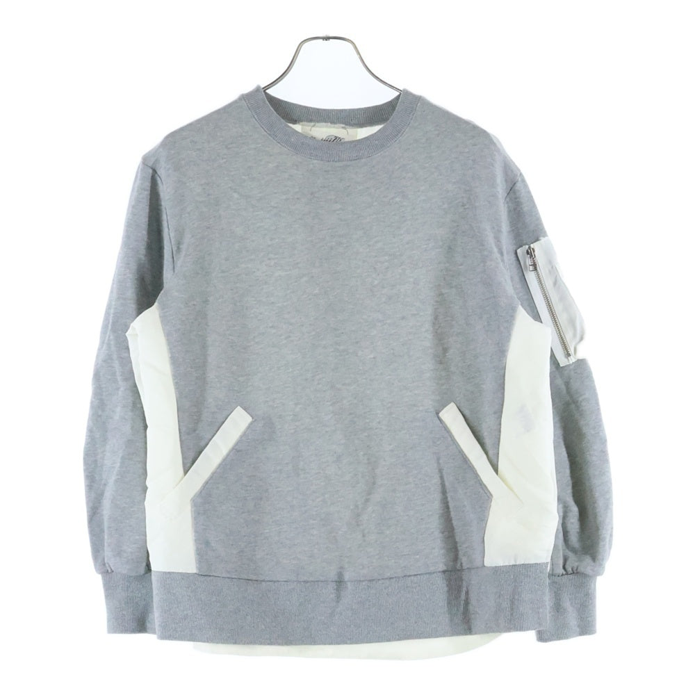 NO BRAND(ノーブランド) IJIIT&Co.【イジット】 Nylon Cotton Blend Sweatshirt 5221N09009 ナイロン コットン混 スウェットトレーナー グレー レディース
