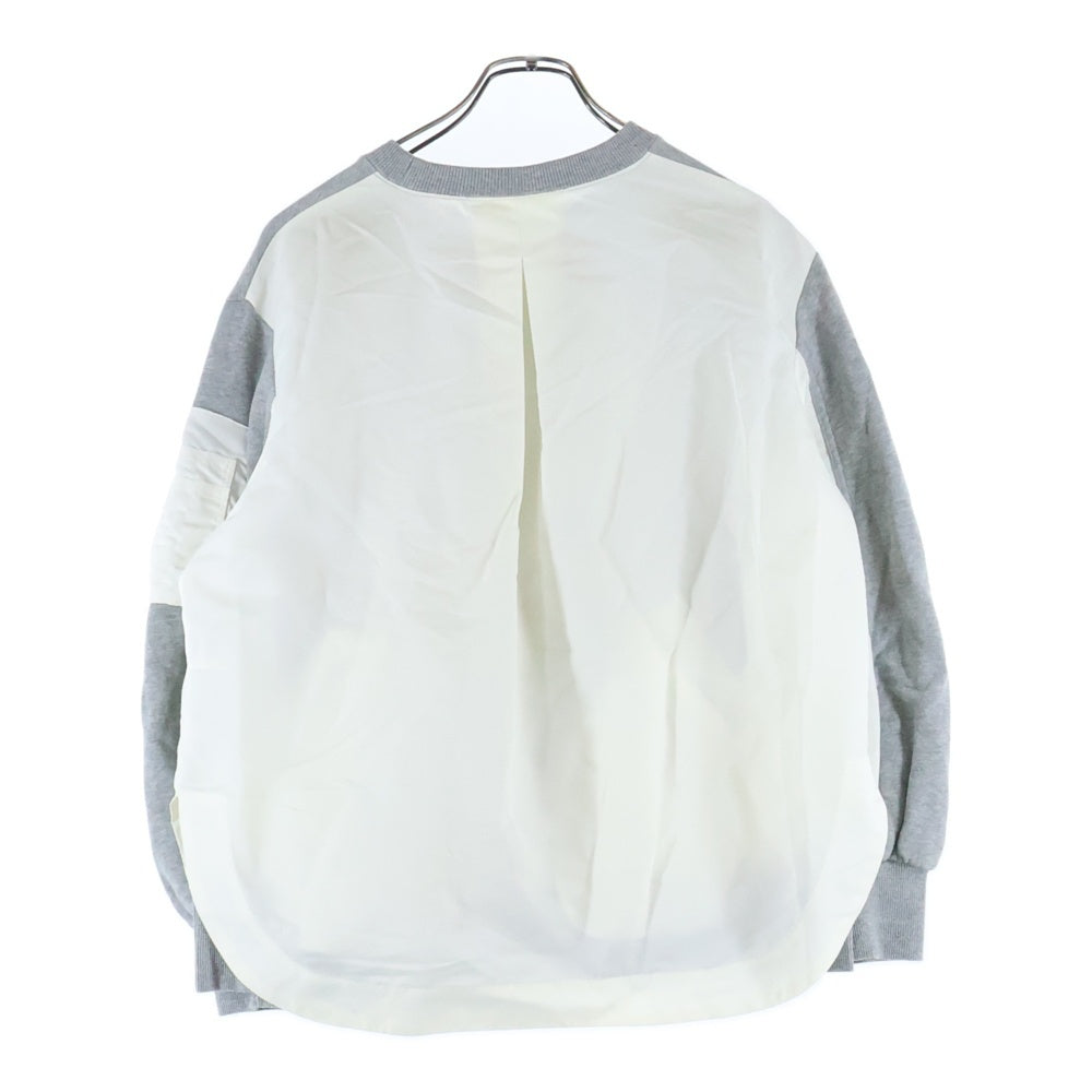 NO BRAND(ノーブランド) IJIIT&Co.【イジット】 Nylon Cotton Blend Sweatshirt 5221N09009 ナイロン コットン混 スウェットトレーナー グレー レディース