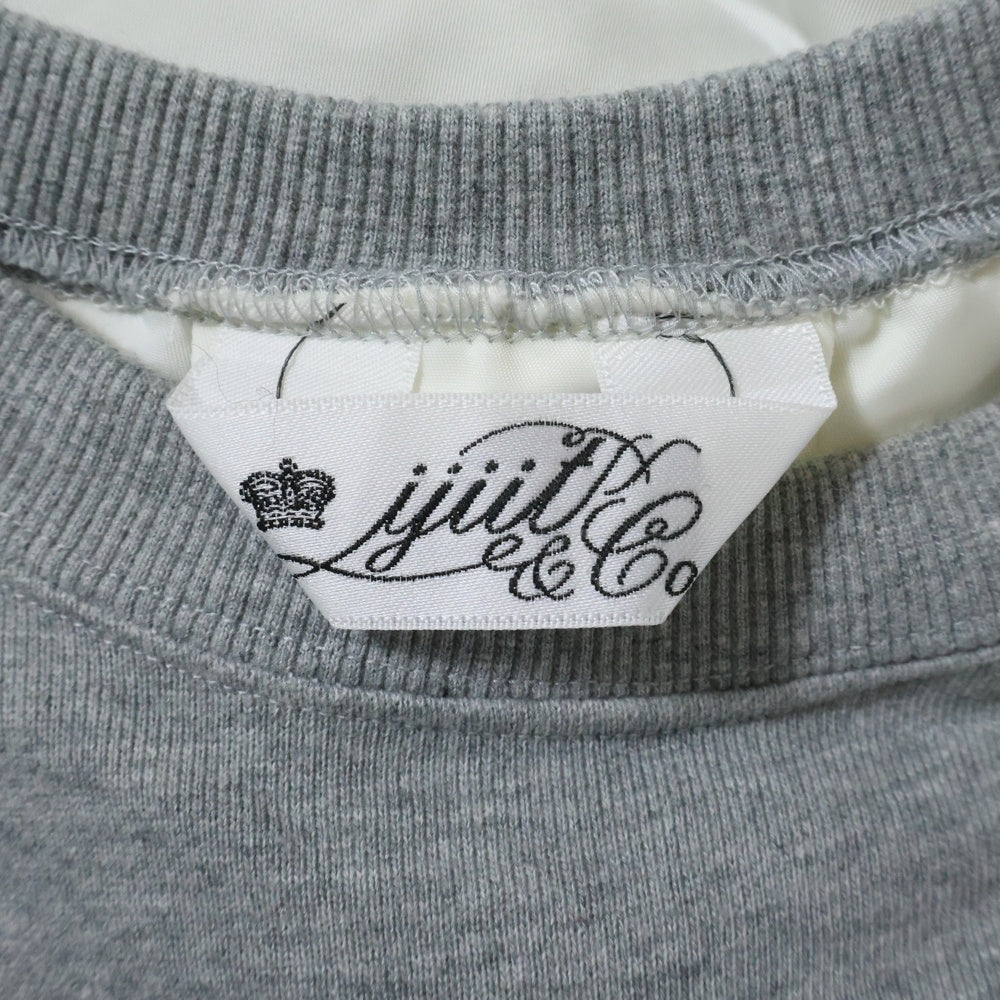 NO BRAND(ノーブランド) IJIIT&Co.【イジット】 Nylon Cotton Blend Sweatshirt 5221N09009 ナイロン コットン混 スウェットトレーナー グレー レディース