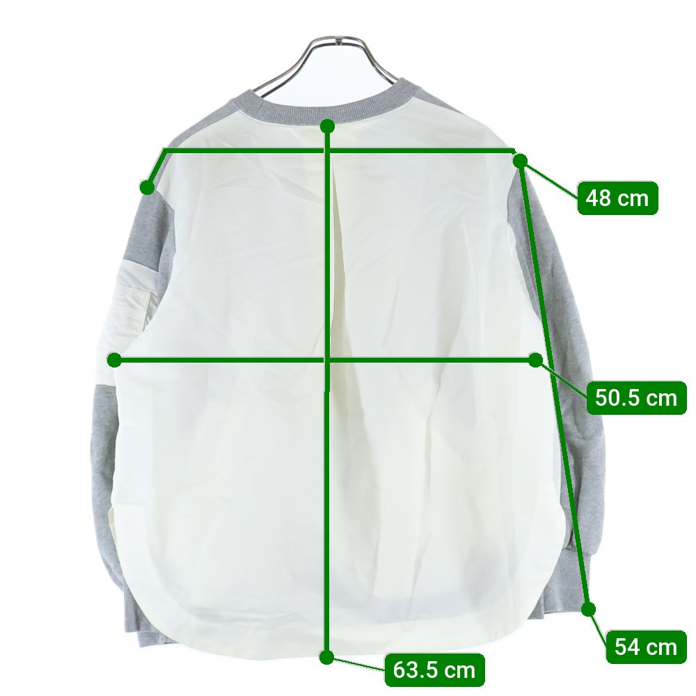 NO BRAND(ノーブランド) IJIIT&Co.【イジット】 Nylon Cotton Blend Sweatshirt 5221N09009 ナイロン コットン混 スウェットトレーナー グレー レディース