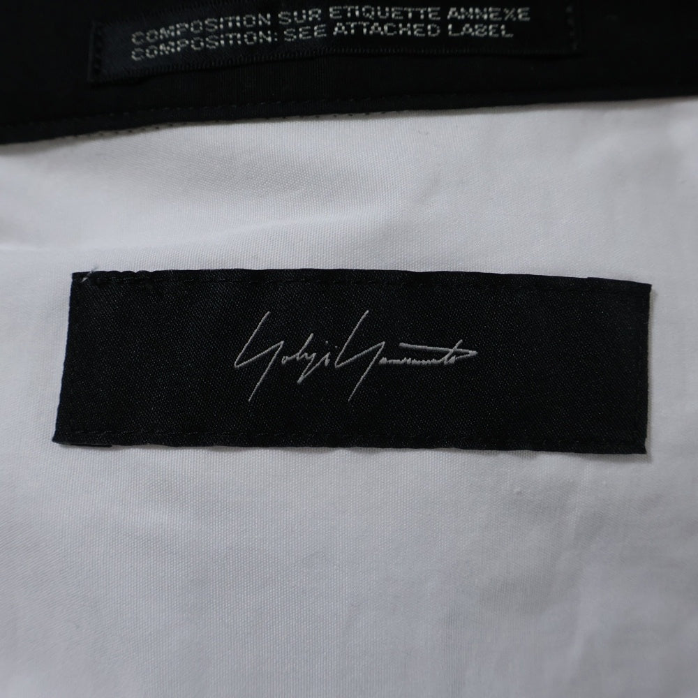 Y's(ワイズ) Black Tie Design Longsleeve Shirt FX-B82-001 ブラックネクタイデザイン 長袖シャツ ホワイト レディース
