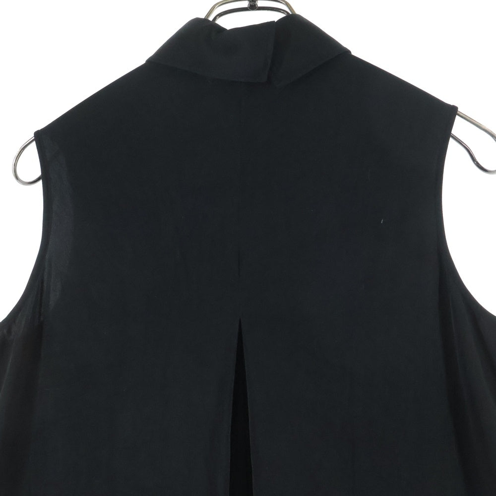 Y's(ワイズ) 17SS Sleeveless Triacetate Shirt YD-B10-505 トリアセテート ノースリーブ シャツ ブラック レディース