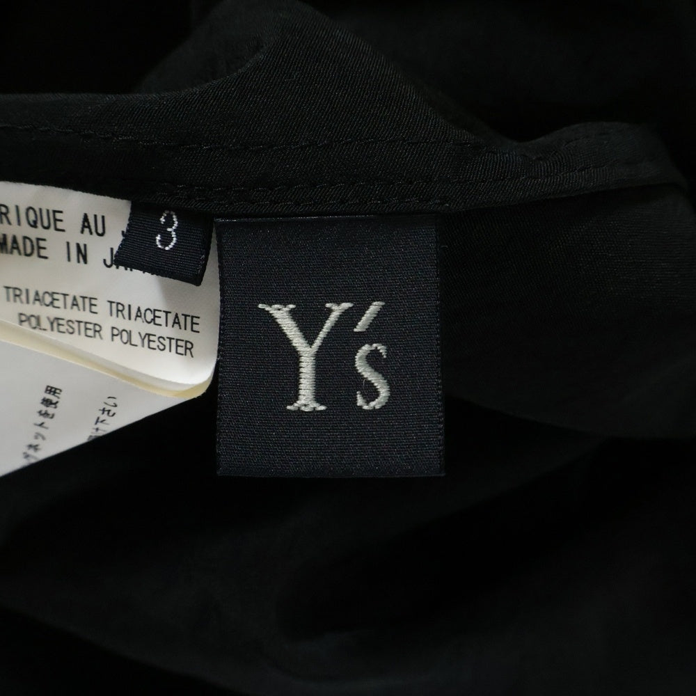Y's(ワイズ) 17SS Sleeveless Triacetate Shirt YD-B10-505 トリアセテート ノースリーブ シャツ ブラック レディース