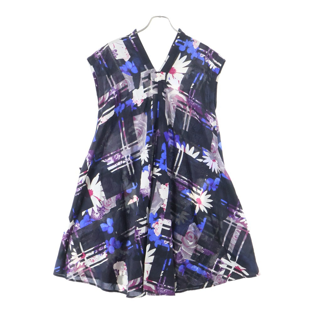 Y's(ワイズ) Flower Print Dress YF-B06-120 フラワープリント ノースリーブ ワンピース ネイビー レディース