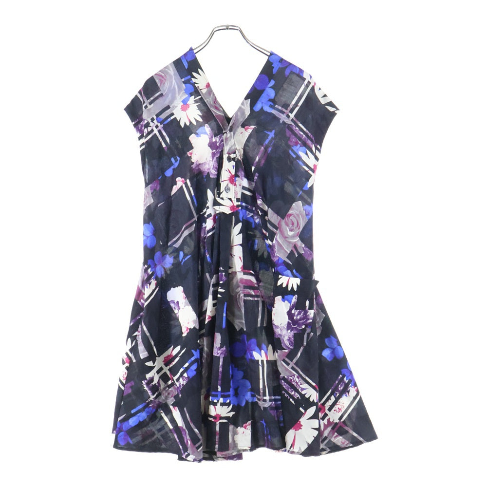 Y's(ワイズ) Flower Print Dress YF-B06-120 フラワープリント ノースリーブ ワンピース ネイビー レディース