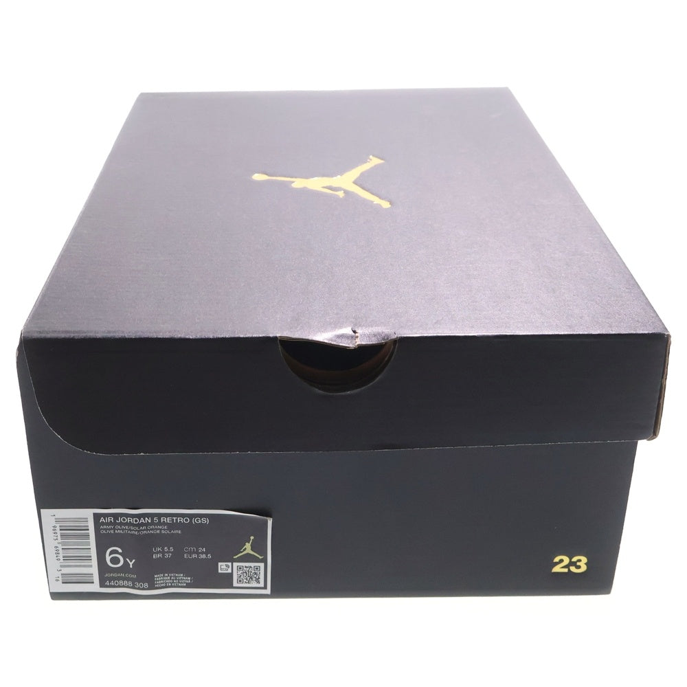 NIKE(ナイキ) AIR JORDAN 5 RETRO GS OLIVE 440888-308 エアジョーダン5 レトロ ハイカットスニーカー オリーブ レディース US6Y 24cm