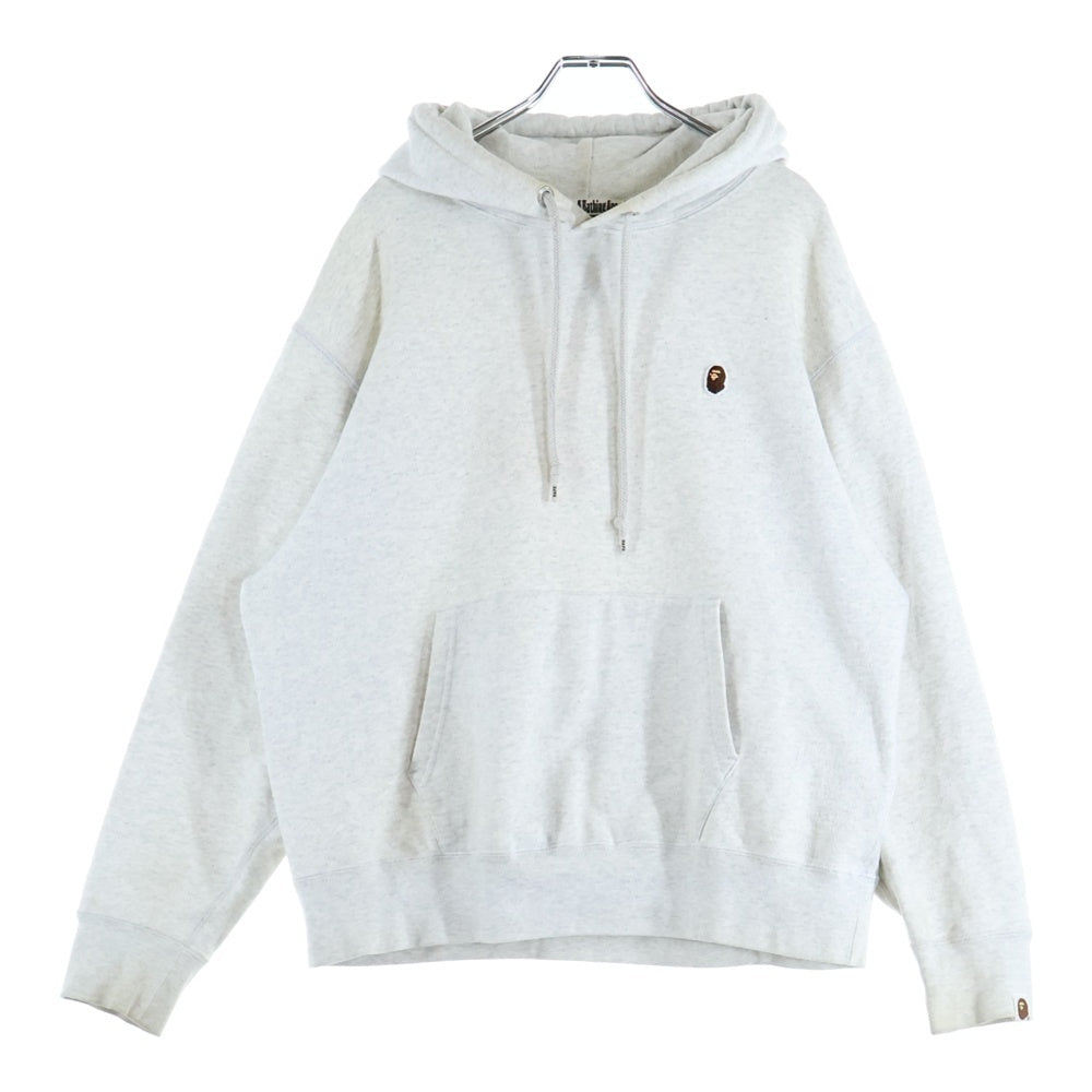 A BATHING APE(アベイシングエイプ) Head One Point Relaxed Fit Pullover 001PPH701007M ヘッドワンポイント リラックスド フィット プルオーバーパーカー フーディ グレー