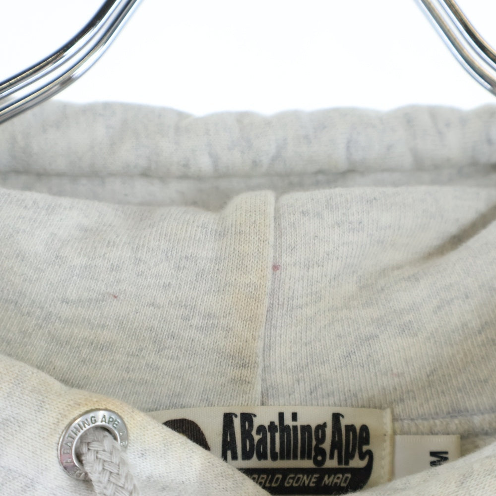 A BATHING APE(アベイシングエイプ) Head One Point Relaxed Fit Pullover 001PPH701007M ヘッドワンポイント リラックスド フィット プルオーバーパーカー フーディ グレー