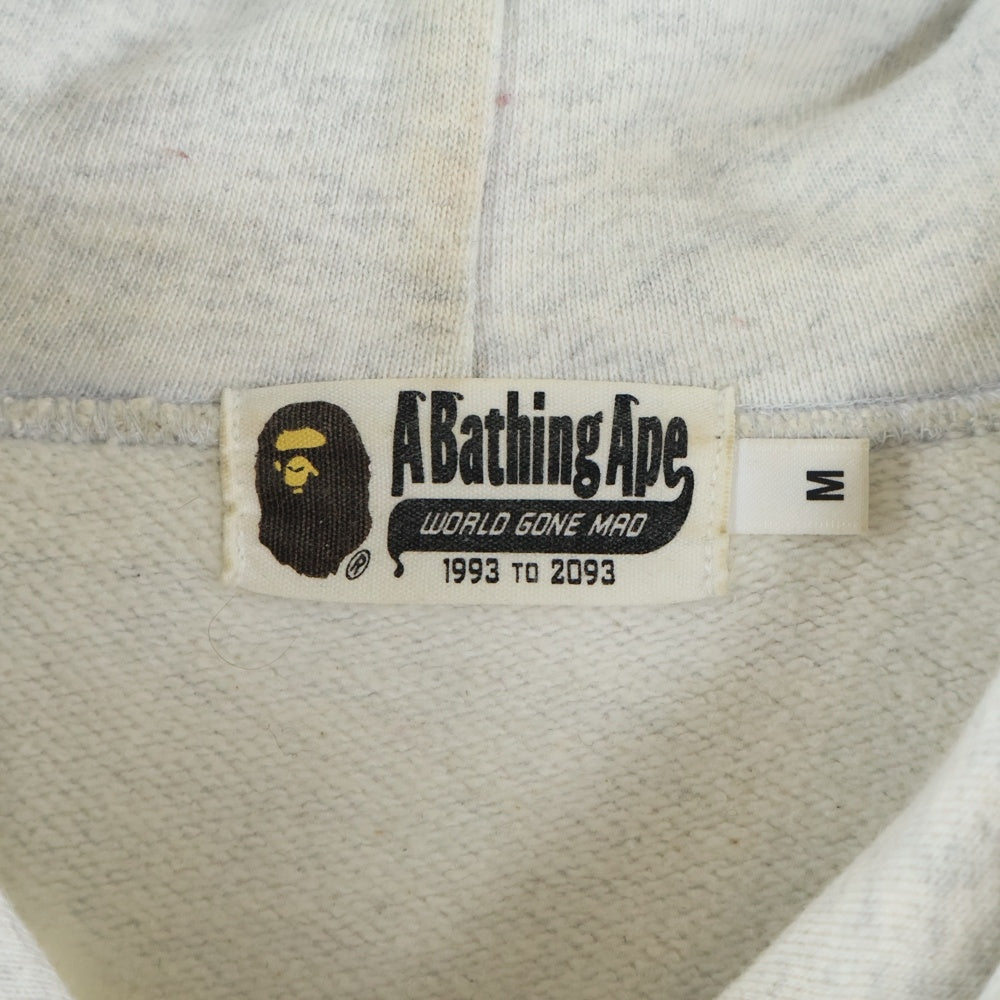 A BATHING APE(アベイシングエイプ) Head One Point Relaxed Fit Pullover 001PPH701007M ヘッドワンポイント リラックスド フィット プルオーバーパーカー フーディ グレー