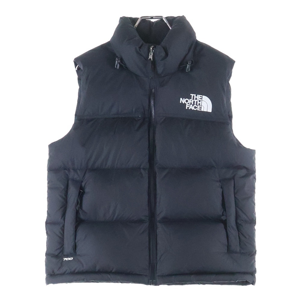 THE NORTH FACE(ザノースフェイス) RETRO NUPTSE VEST NF0A3XEP フロントワンポイントロゴ刺繍 ジップアップダウンベスト ブラック