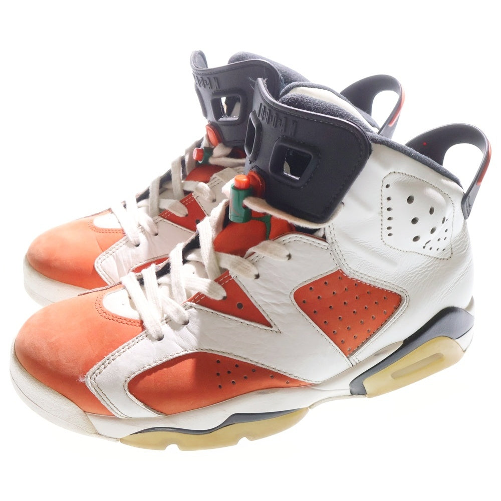 NIKE(ナイキ) 【観賞用】AIR JORDAN 6 RETRO TINKER 384664-104 エアジョーダン6 レトロ ティンカー ハイカットスニーカー ホワイト/オレンジ US8.5/26.5cm