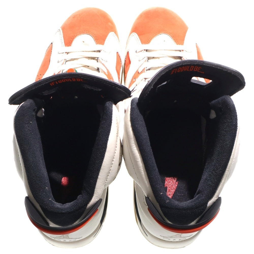 NIKE(ナイキ) 【観賞用】AIR JORDAN 6 RETRO TINKER 384664-104 エアジョーダン6 レトロ ティンカー ハイカットスニーカー ホワイト/オレンジ US8.5/26.5cm