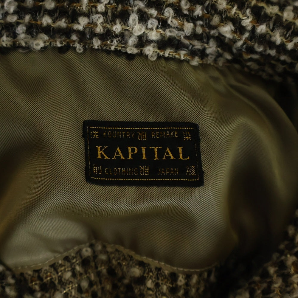 KAPITAL(キャピタル) fancy tweed board shirt ファンシー ツイード ボード 長袖シャツジャケット ピンク K2410LS092